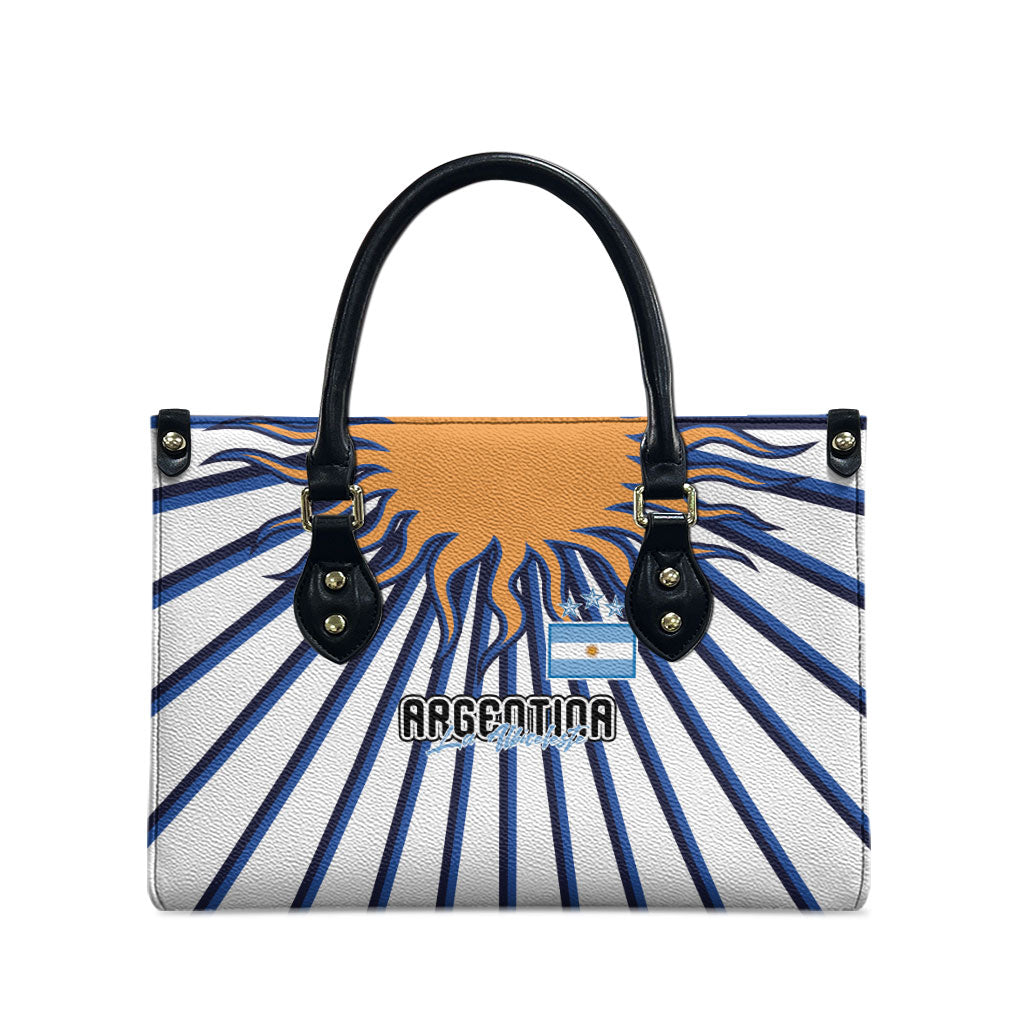 Argentina National Football Leather Bag Sun Of May Retro Starburst Graphic Art