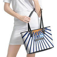 Argentina National Football Leather Tote Bag Sun Of May Retro Starburst Graphic Art