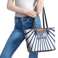 Argentina National Football Leather Tote Bag Sun Of May Retro Starburst Graphic Art