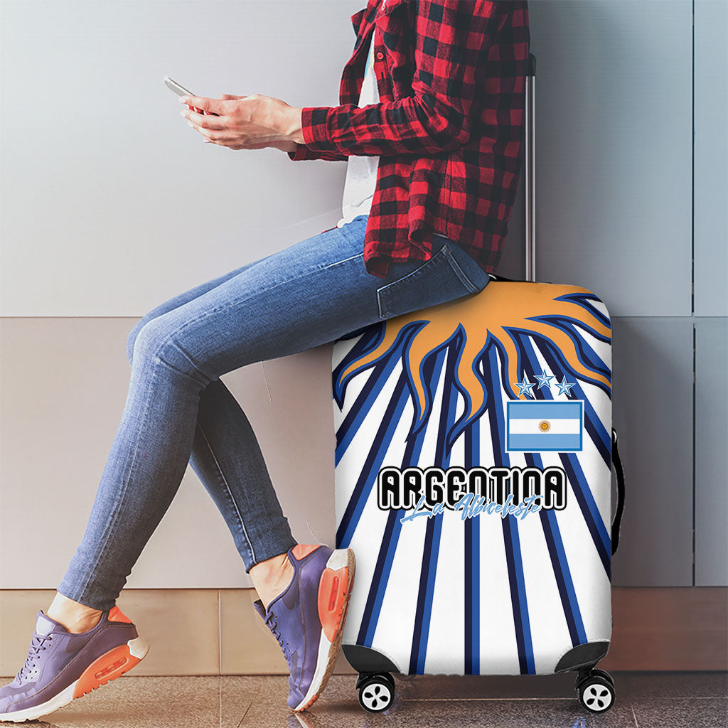 Argentina National Football Luggage Cover Sun Of May Retro Starburst Graphic Art