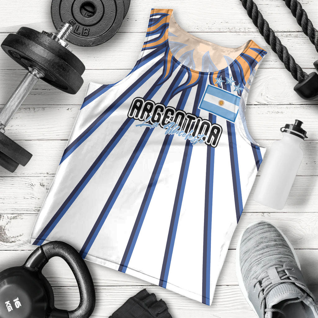 Personalized Argentina National Football Men Tank Top Sun Of May Retro Starburst Graphic Art