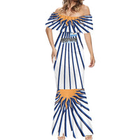 Personalized Argentina National Football Mermaid Dress Sun Of May Retro Starburst Graphic Art