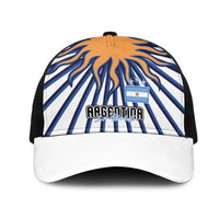 Argentina National Football Mesh Trucker Cap Sun Of May Retro Starburst Graphic Art