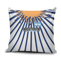 Argentina National Football Pillow Cover Sun Of May Retro Starburst Graphic Art