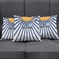 Argentina National Football Pillow Cover Sun Of May Retro Starburst Graphic Art