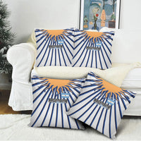 Argentina National Football Pillow Cover Sun Of May Retro Starburst Graphic Art
