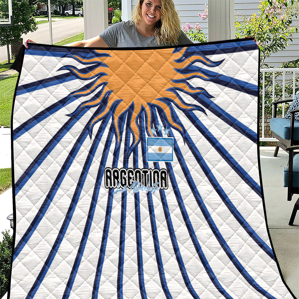 Argentina National Football Quilt Sun Of May Retro Starburst Graphic Art