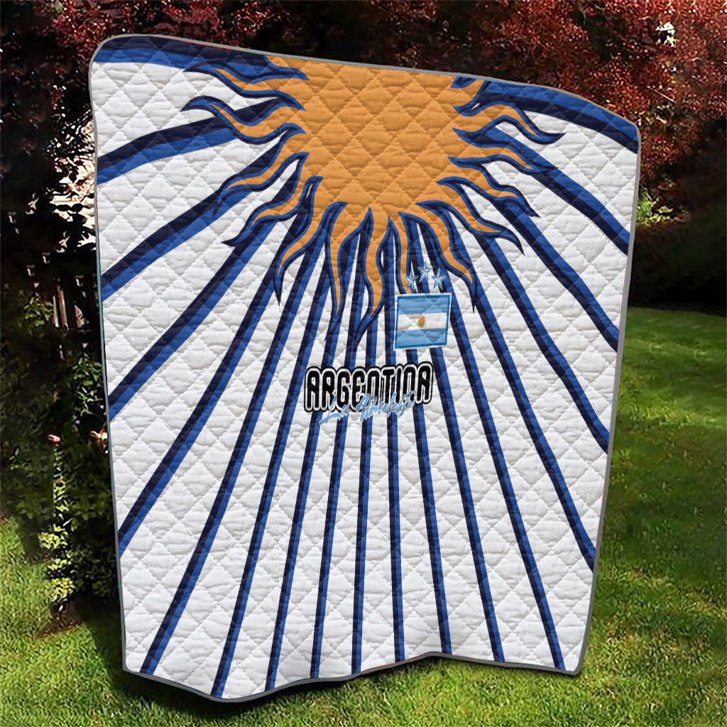 Argentina National Football Quilt Sun Of May Retro Starburst Graphic Art