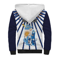 Personalized Argentina National Football Sherpa Hoodie Sun Of May Retro Starburst Graphic Art