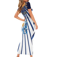 Personalized Argentina National Football Short Sleeve Bodycon Dress Sun Of May Retro Starburst Graphic Art