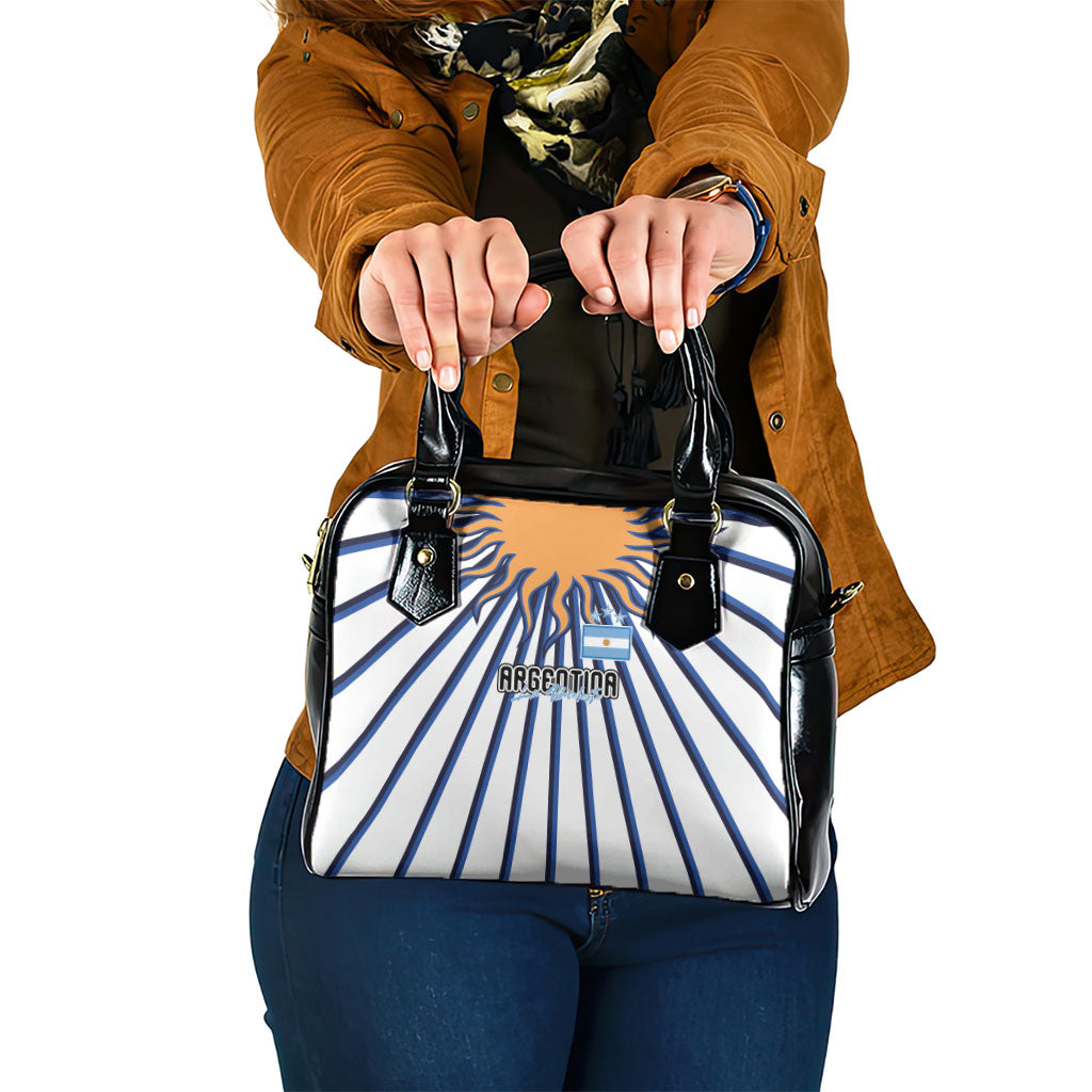 Argentina National Football Shoulder Handbag Sun Of May Retro Starburst Graphic Art