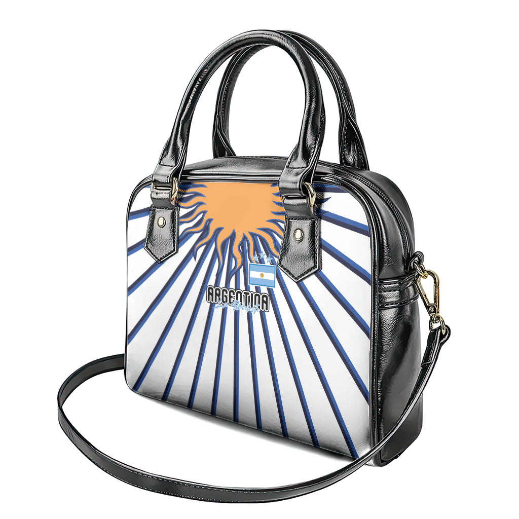 Argentina National Football Shoulder Handbag Sun Of May Retro Starburst Graphic Art