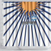 Argentina National Football Shower Curtain Sun Of May Retro Starburst Graphic Art