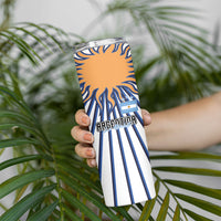 Personalized Argentina National Football Skinny Tumbler Sun Of May Retro Starburst Graphic Art