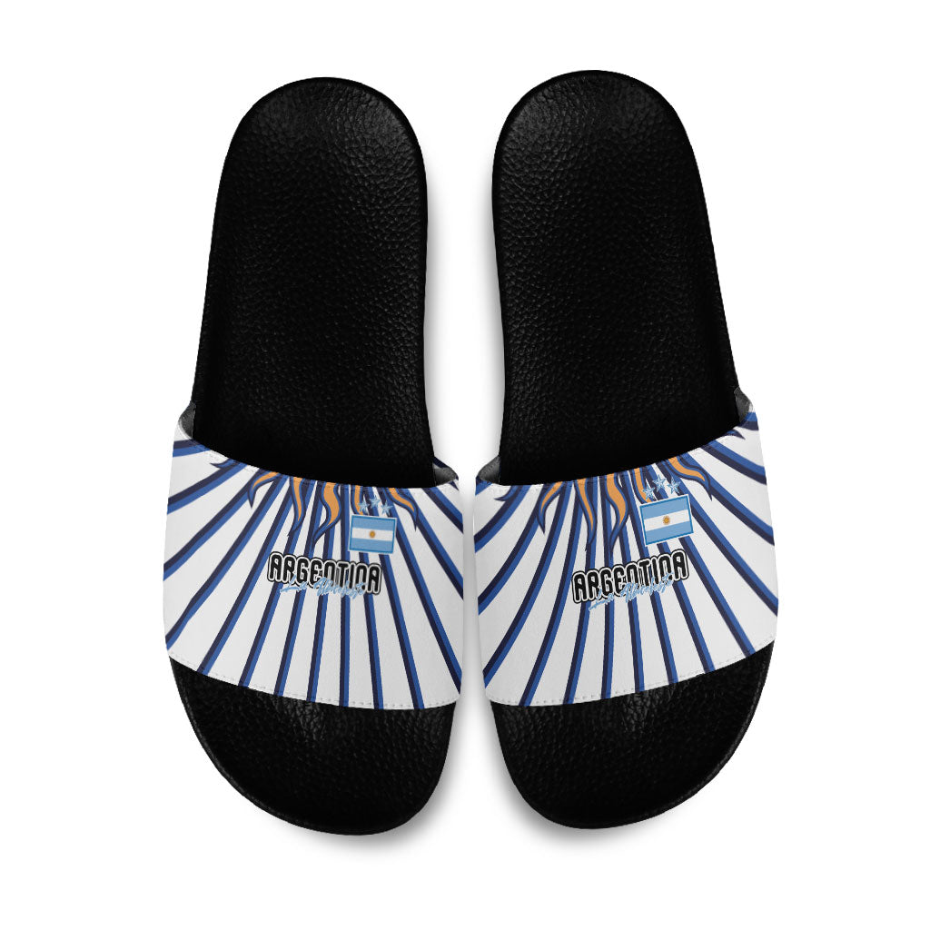 Argentina National Football Slide Sandals Sun Of May Retro Starburst Graphic Art