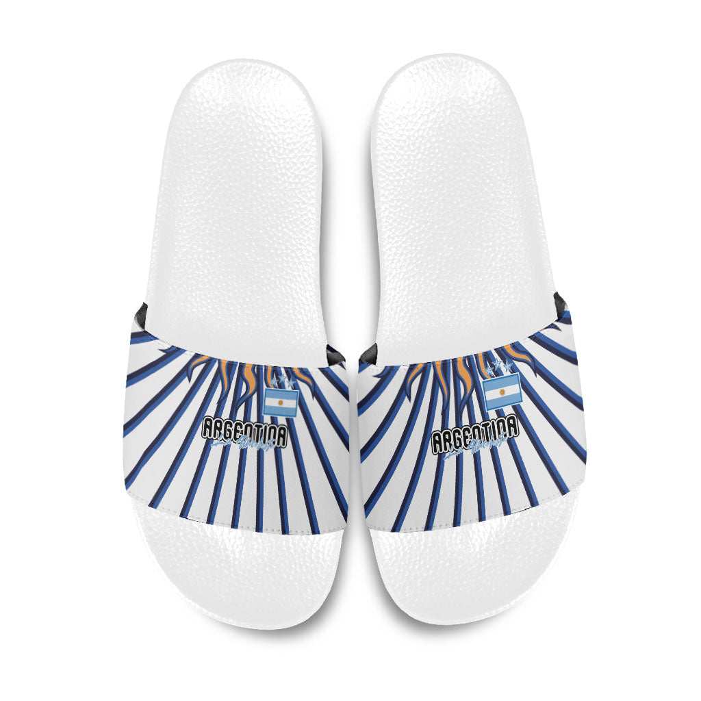 Argentina National Football Slide Sandals Sun Of May Retro Starburst Graphic Art