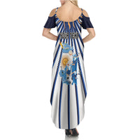 Personalized Argentina National Football Summer Maxi Dress Sun Of May Retro Starburst Graphic Art