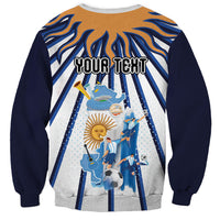 Personalized Argentina National Football Sweatshirt Sun Of May Retro Starburst Graphic Art