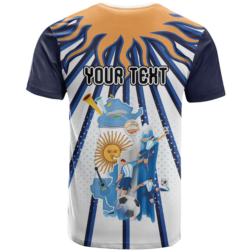 Personalized Argentina National Football T Shirt Sun Of May Retro Starburst Graphic Art