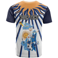 Personalized Argentina National Football T Shirt Sun Of May Retro Starburst Graphic Art