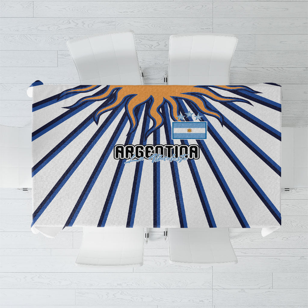 Argentina National Football Tablecloth Sun Of May Retro Starburst Graphic Art