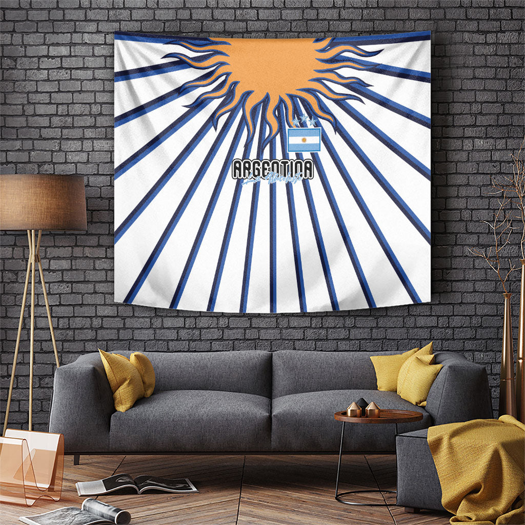 Argentina National Football Tapestry Sun Of May Retro Starburst Graphic Art