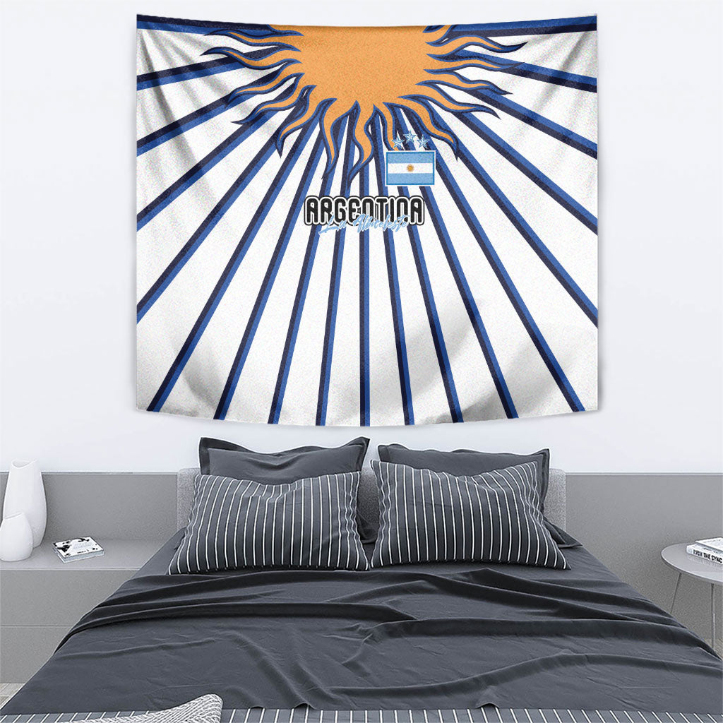 Argentina National Football Tapestry Sun Of May Retro Starburst Graphic Art
