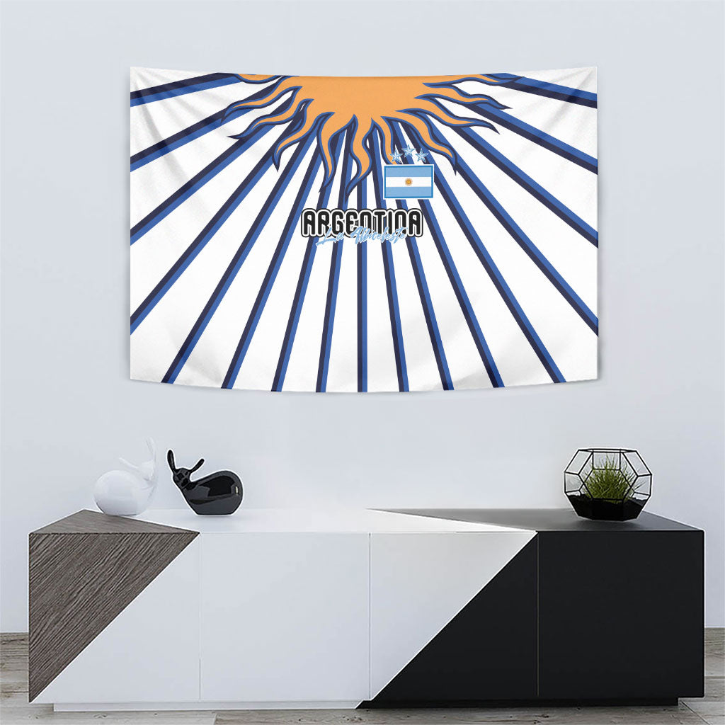 Argentina National Football Tapestry Sun Of May Retro Starburst Graphic Art