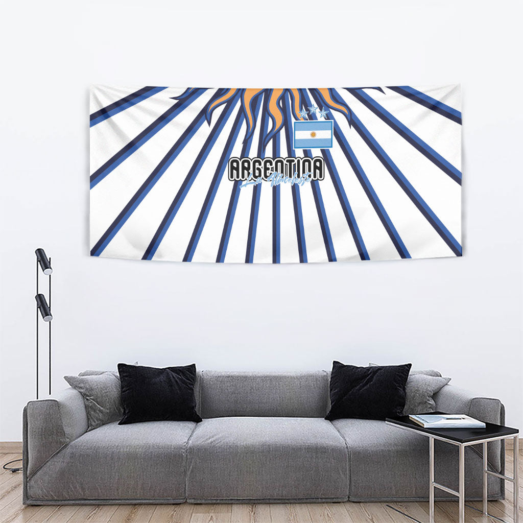 Argentina National Football Tapestry Sun Of May Retro Starburst Graphic Art