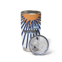 Personalized Argentina National Football Tumbler Cup Sun Of May Retro Starburst Graphic Art