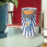 Personalized Argentina National Football Tumbler Cup Sun Of May Retro Starburst Graphic Art