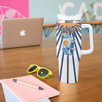 Personalized Argentina National Football Tumbler With Handle Sun Of May Retro Starburst Graphic Art