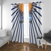 Argentina National Football Window Curtain Sun Of May Retro Starburst Graphic Art