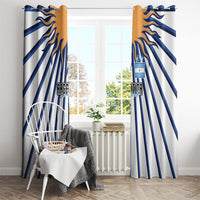 Argentina National Football Window Curtain Sun Of May Retro Starburst Graphic Art