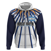 Personalized Argentina National Football Zip Hoodie Sun Of May Retro Starburst Graphic Art