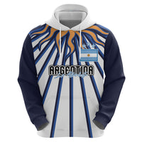 Personalized Argentina National Football Zip Hoodie Sun Of May Retro Starburst Graphic Art