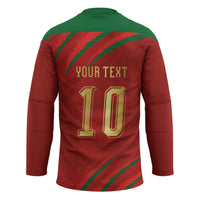 Custom Morocco National Football Hockey Jersey Atlas Lions-Claws