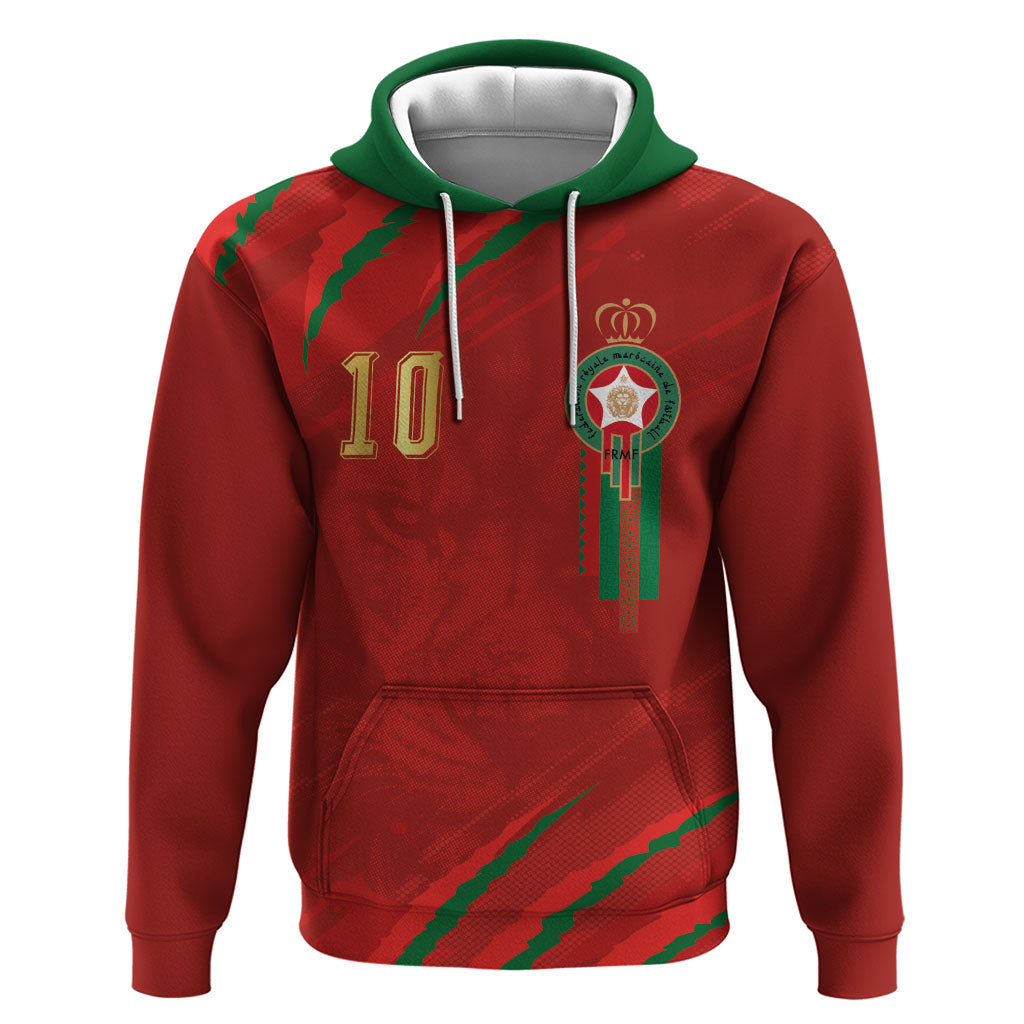 Custom Morocco National Football Hoodie Atlas Lions-Claws