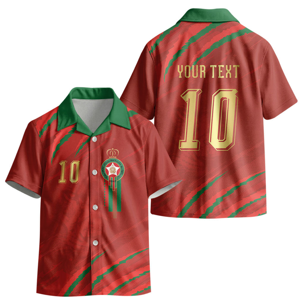 Custom Morocco National Football Kid Hawaiian Shirt Atlas Lions-Claws LT03