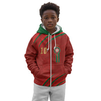 Custom Morocco National Football Kid Hoodie Atlas Lions-Claws