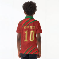Custom Morocco National Football Kid Polo Shirt Atlas Lions-Claws