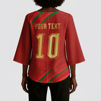 Custom Morocco National Football Kimono Sleeve Blouse Atlas Lions-Claws