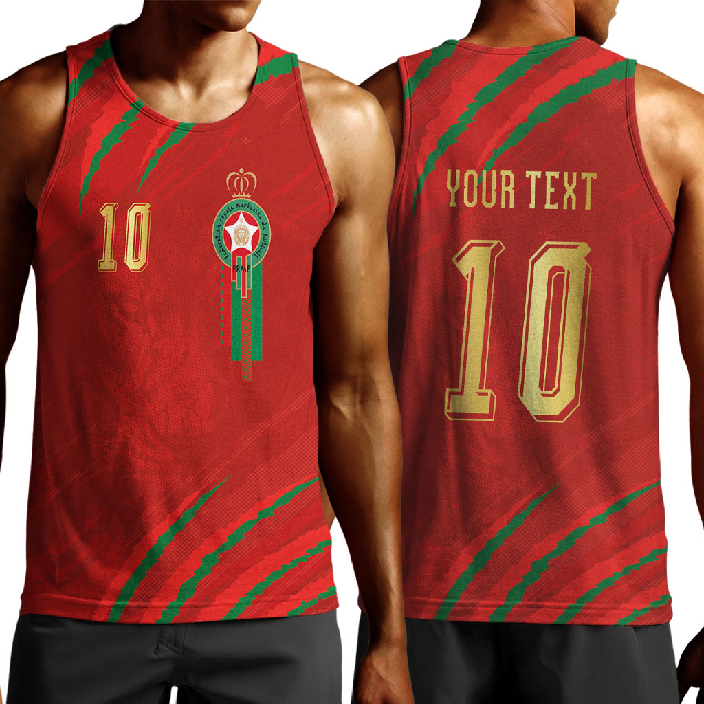 Custom Morocco National Football Men Tank Top Atlas Lions-Claws