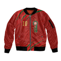Custom Morocco National Football Sleeve Zip Bomber Jacket Atlas Lions-Claws