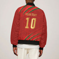 Custom Morocco National Football Sleeve Zip Bomber Jacket Atlas Lions-Claws