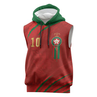 Custom Morocco National Football Sleeveless Hoodie Atlas Lions-Claws