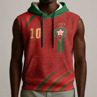 Custom Morocco National Football Sleeveless Hoodie Atlas Lions-Claws