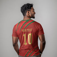 Custom Morocco National Football T shirt Atlas Lions-Claws