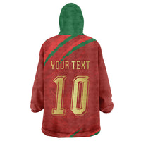 Custom Morocco National Football Wearable Blanket Hoodie Atlas Lions-Claws