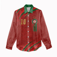 Custom Morocco National Football Women Casual Shirt Atlas Lions-Claws